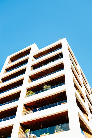 bright reflections of modern building exterior