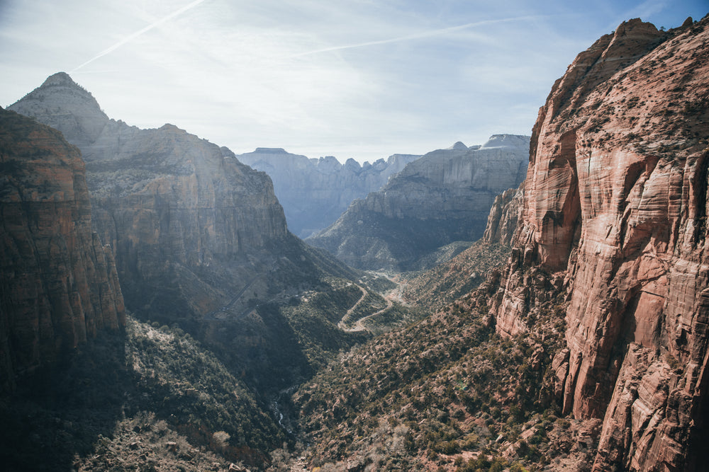 bright sun over grand canyon