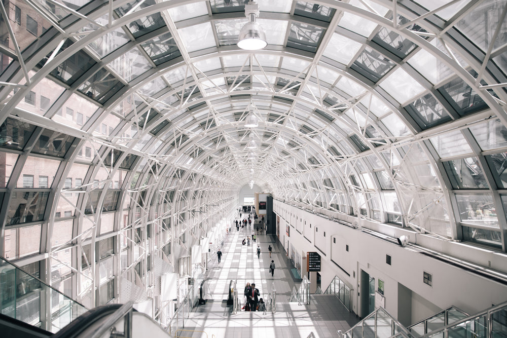 bright train station walkway