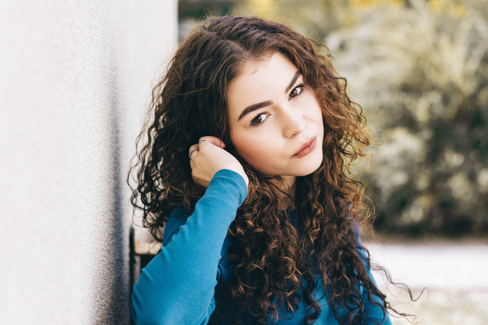 brunette with curls