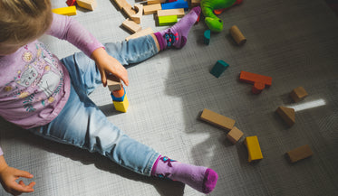 building blocks in a playroom