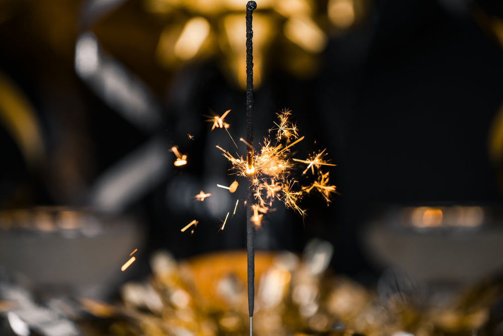 burning celebration sparkler