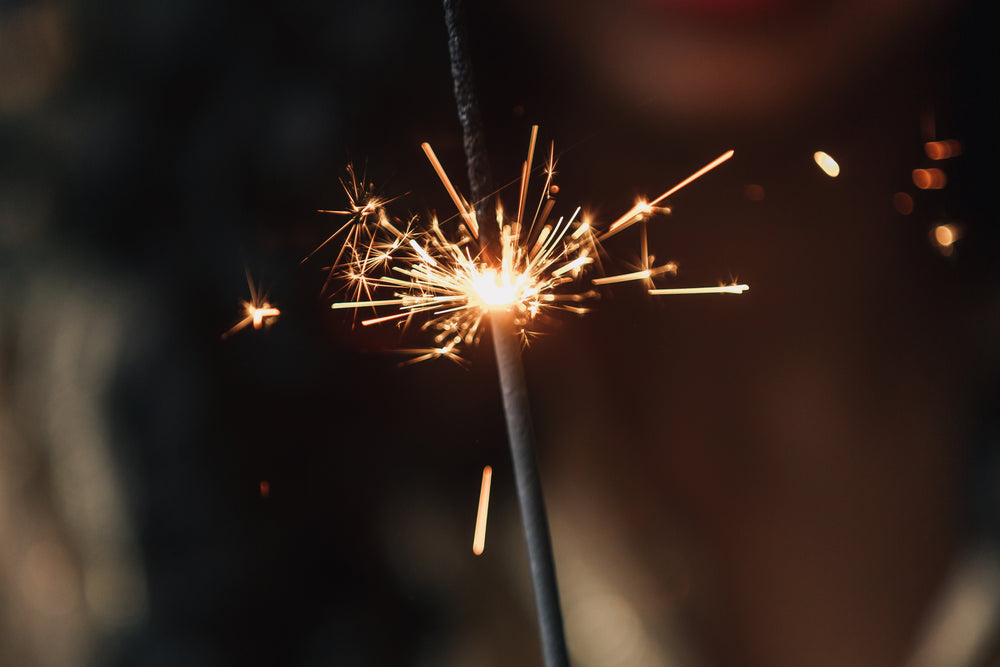 burning sparkler close up