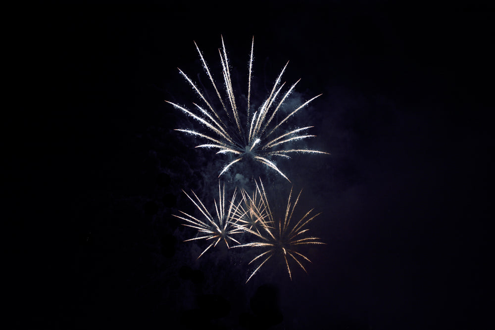 burst of fireworks at night