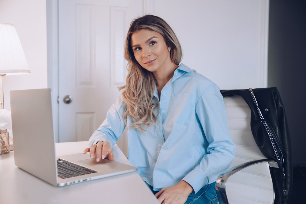 business woman with laptop