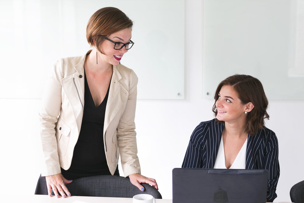 business women talking