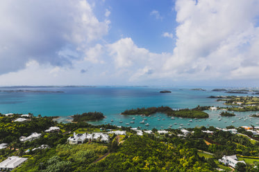 bustling bay before the sea