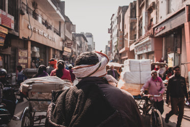 bustling city street in india