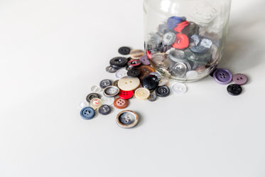 buttons and mason jar