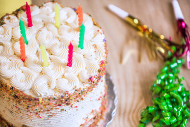 cake with icing & candles