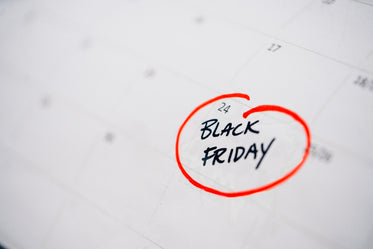 calendar marked black friday
