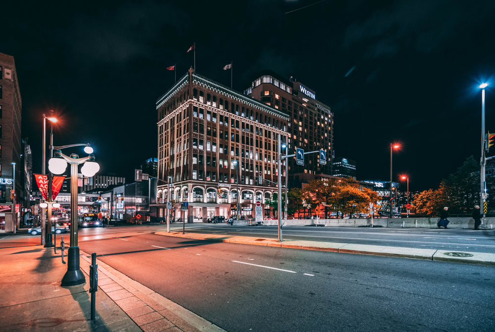 calm city street at night