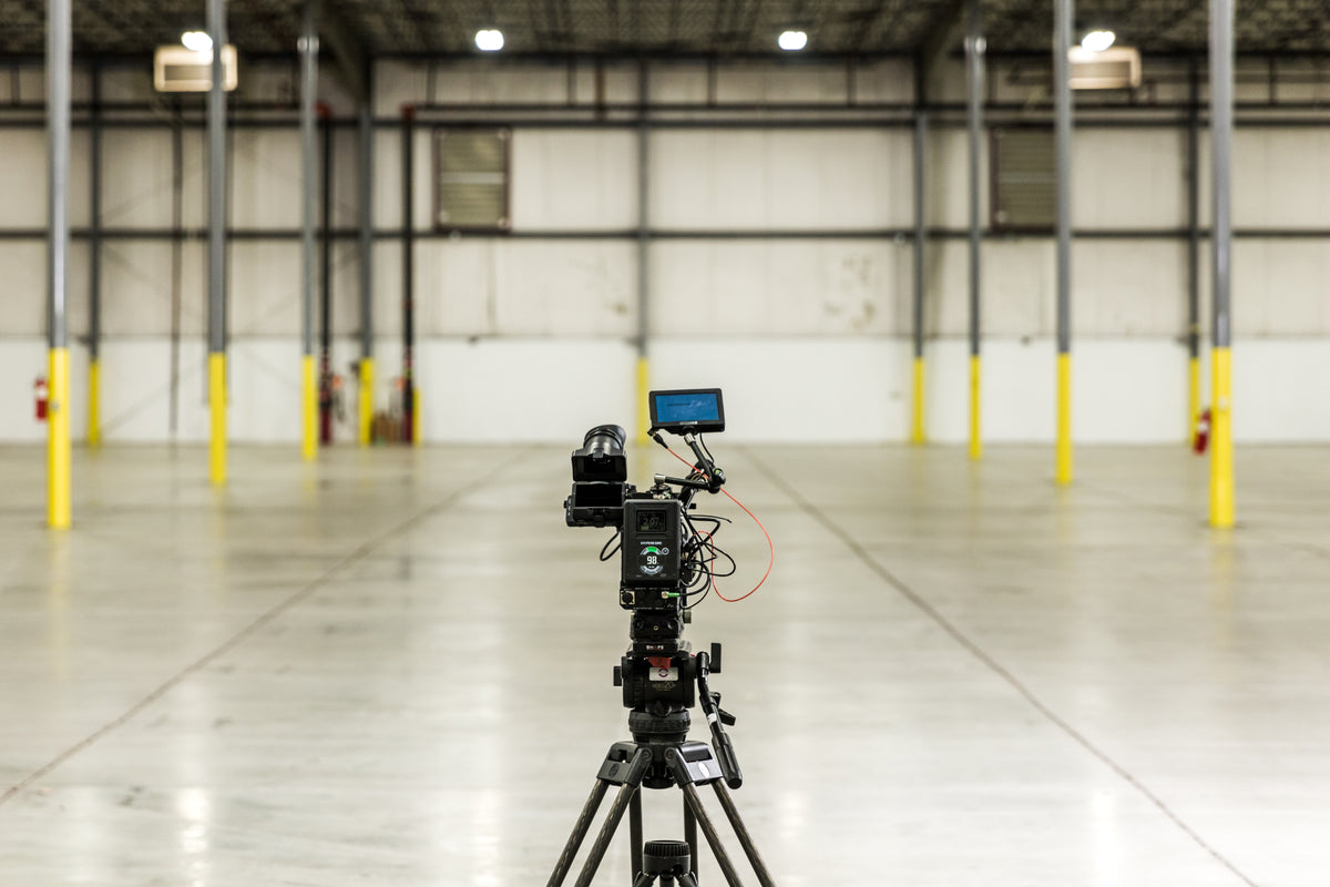 camera in empty warehouse