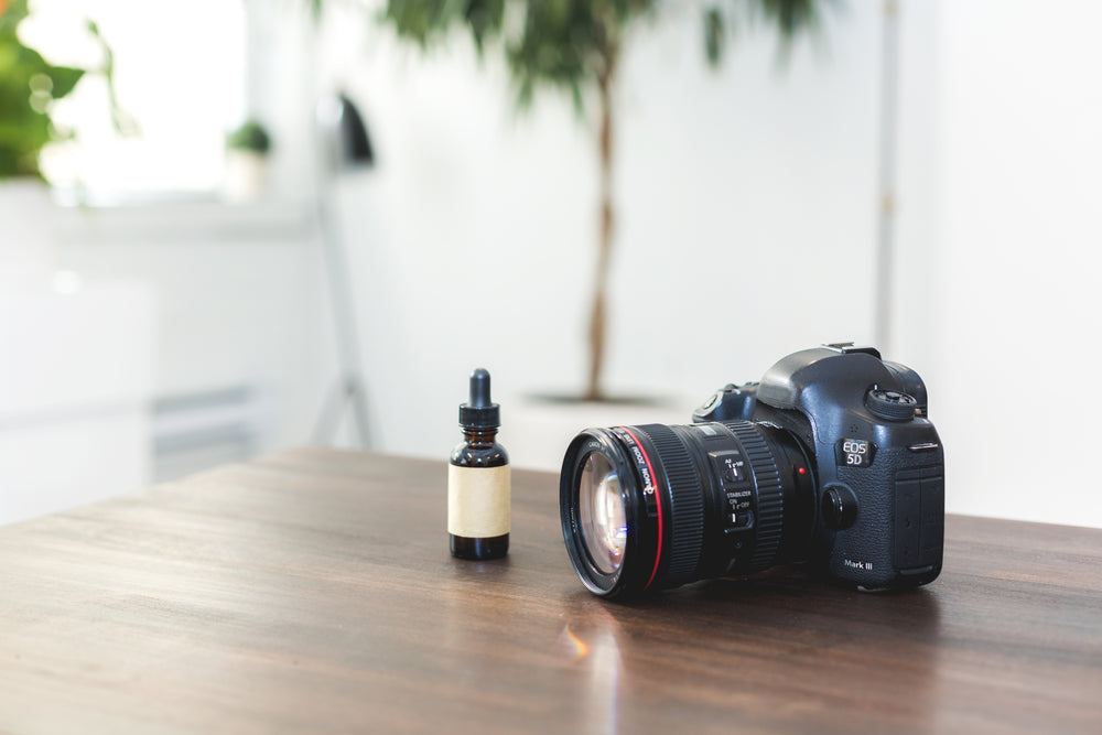 camera with product on table