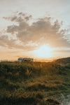 campervan under morning sunrise