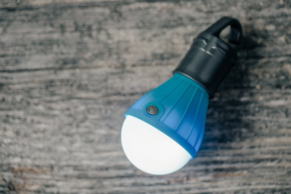 camping pocket light bulb close