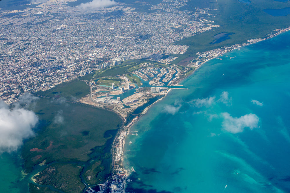 cancun mexico arial view