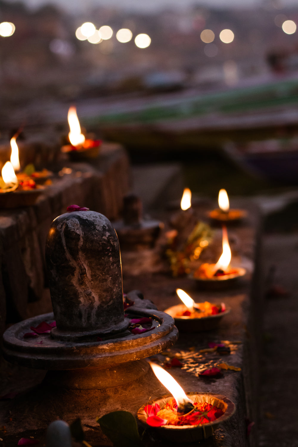 candles on altar outside