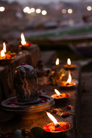 candles on altar outside