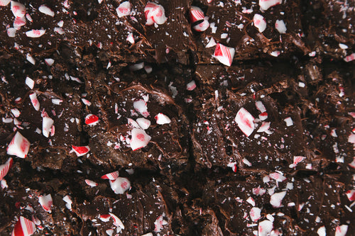 candy cane brownie close up