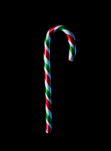 candy cane on black