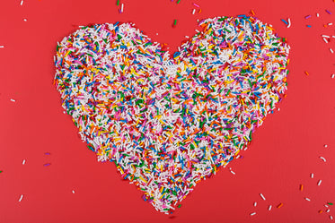 Valentine’s day love heart from sprinkles