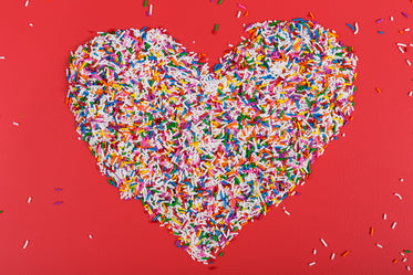 candy sprinkles in heart shape