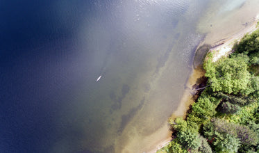 canoe passing shoreline