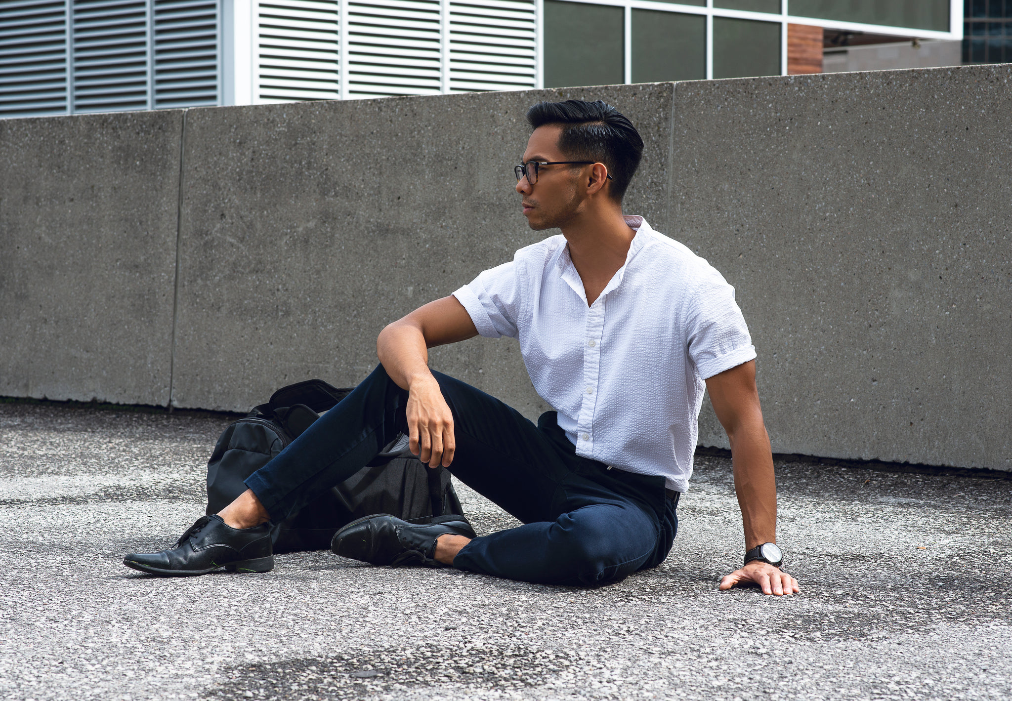 Casual Mens Fashion On Rooftop