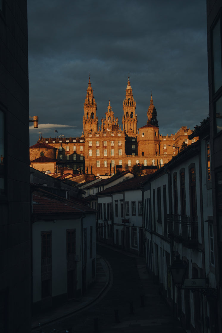 Cathedral Of Santiago De Compostela In Sun