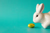 ceramic bunny and chocolate egg