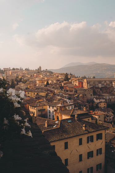 ceramic tile roofs of a town