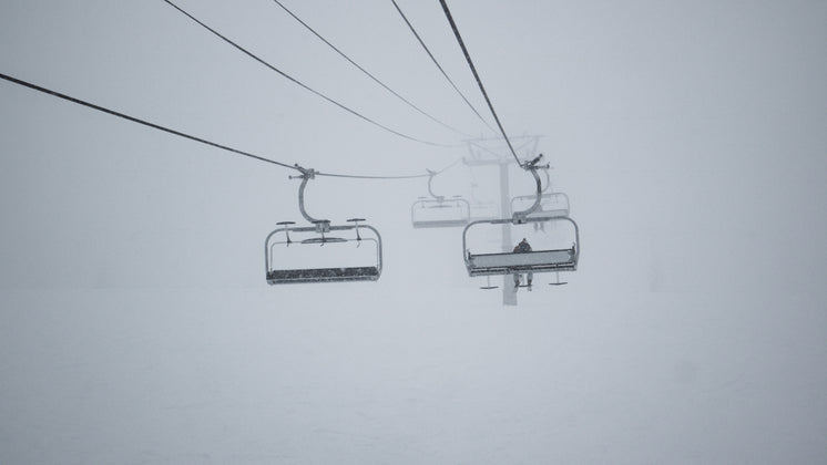 Chairlift In A White Winter Storm