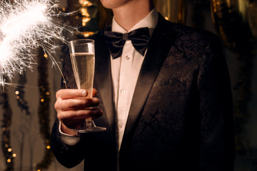 champagne bow ties and sparklers