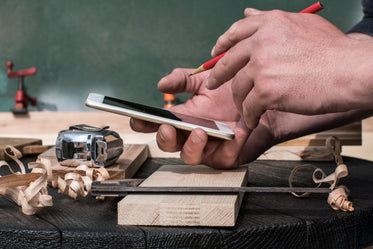 checking phone for woodwork instructions