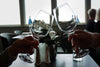 cheers with restaurant glassware