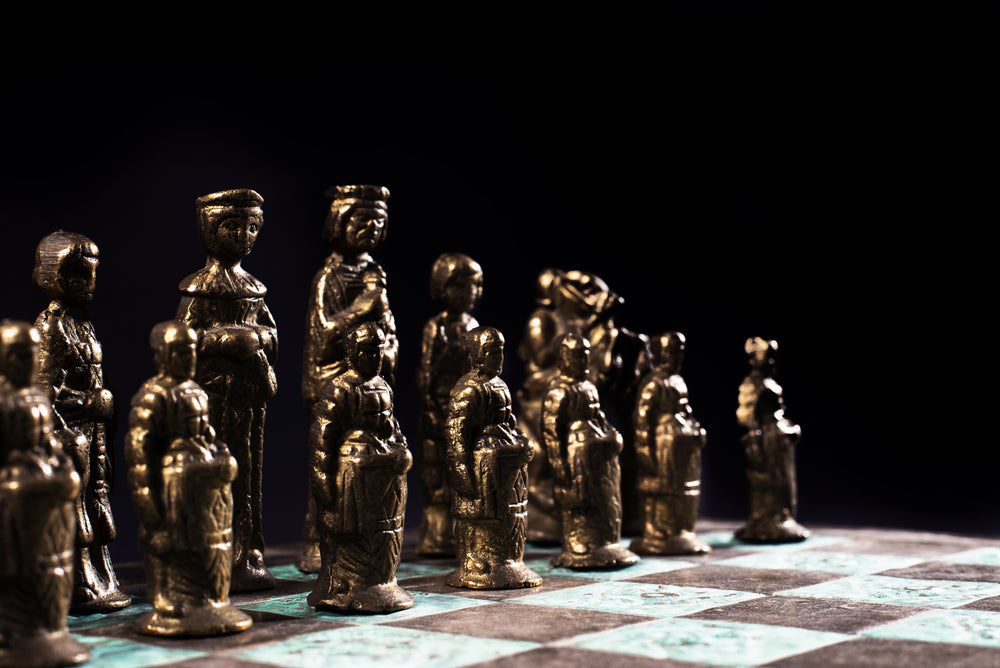 chess pawns lined up