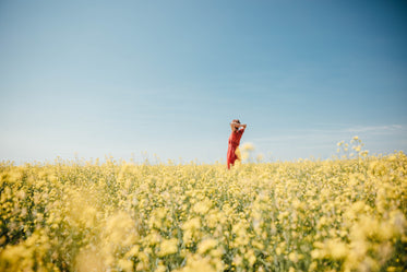 chilling in a field