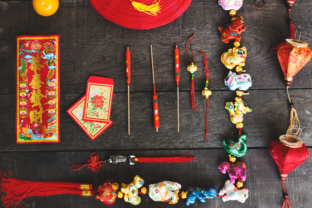 chinese new year flatlay