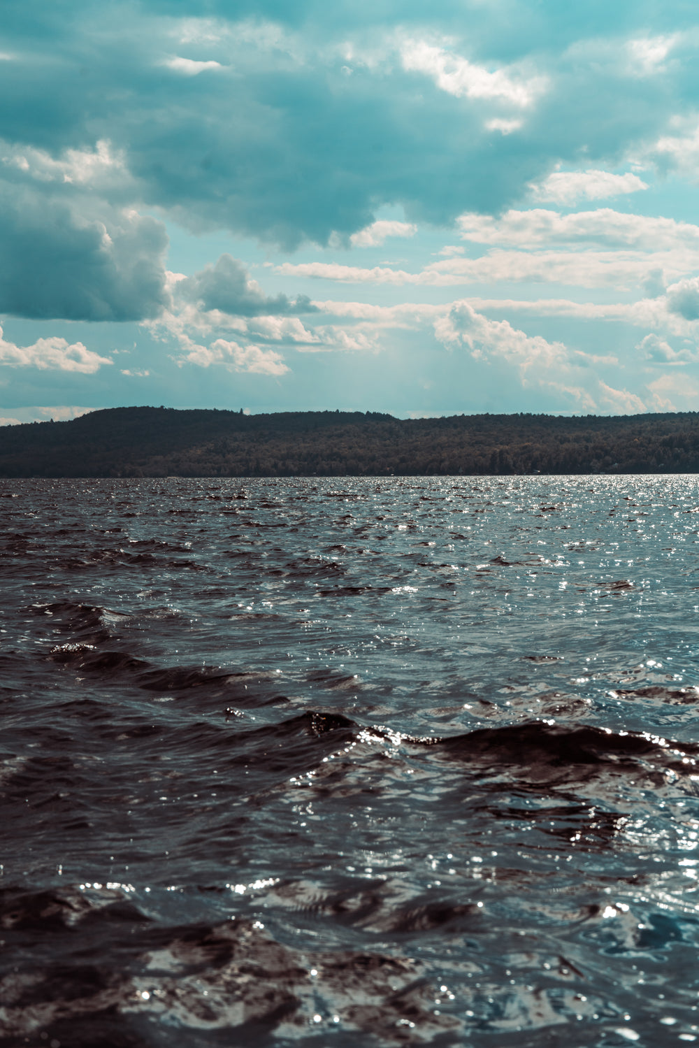 choppy water cloudy sky