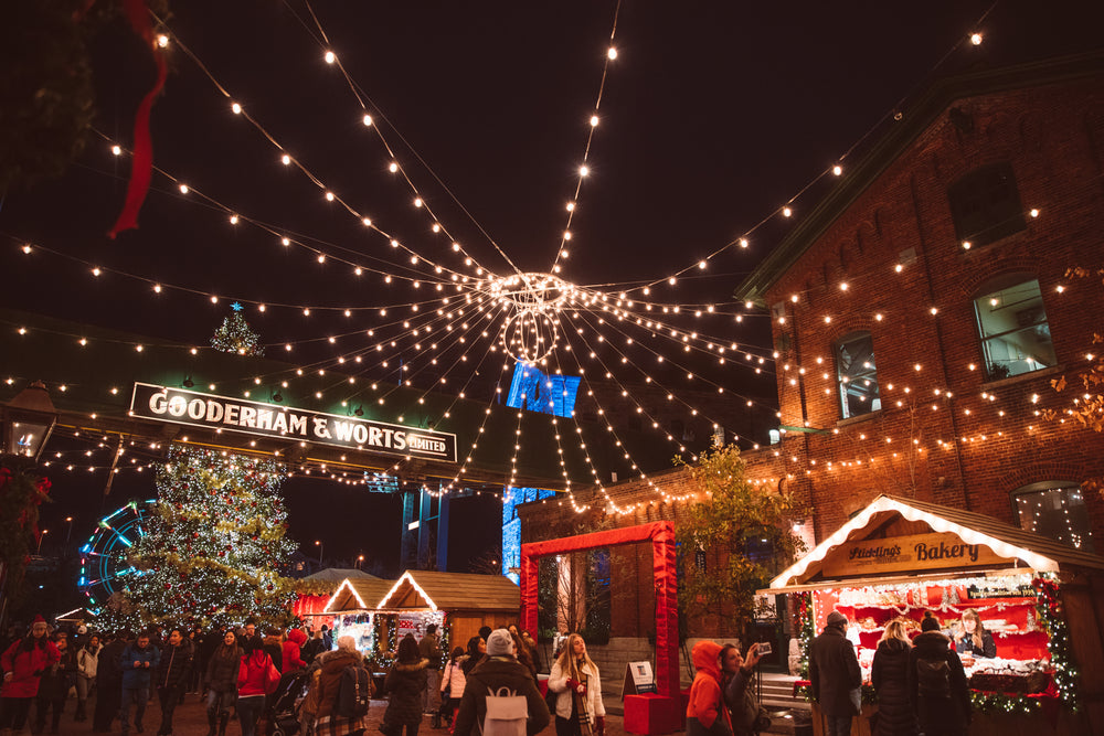 christmas market at night