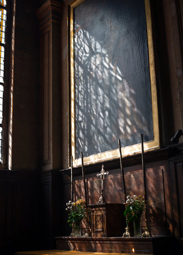 church altar and sunlight