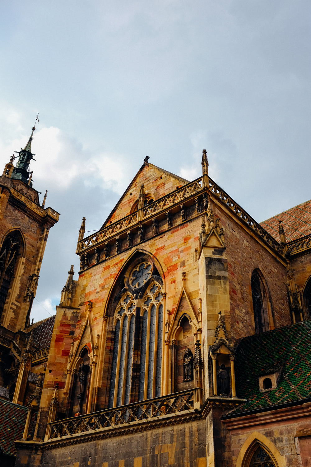 church rooftops underneath clouds