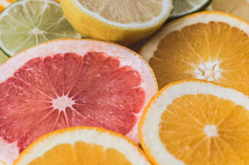 citrus slices close up