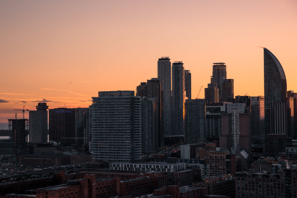 city at sunset