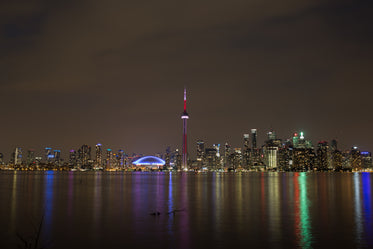 city lights night toronto