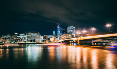 city of london and thames at night