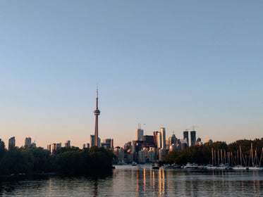 city of toronto skyline sunset