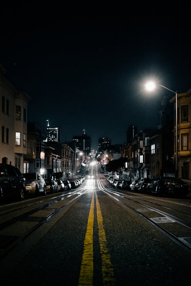 Free Stock Photo of City Road With Tracks At Night — HD Images