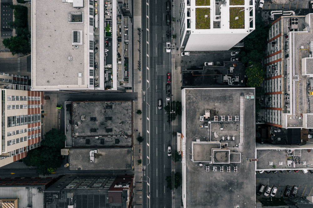 city street as viewed from above